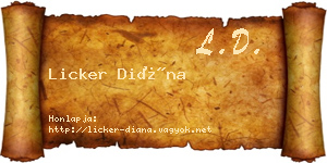 Licker Diána névjegykártya